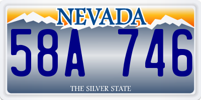 NV license plate 58A746