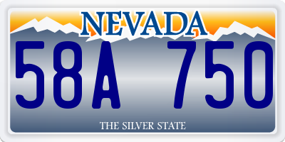 NV license plate 58A750