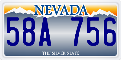 NV license plate 58A756