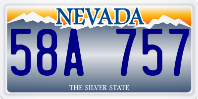 NV license plate 58A757