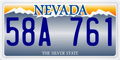 NV license plate 58A761