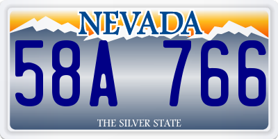 NV license plate 58A766