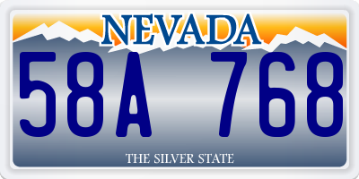 NV license plate 58A768