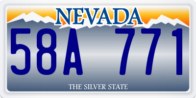 NV license plate 58A771