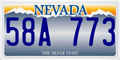 NV license plate 58A773