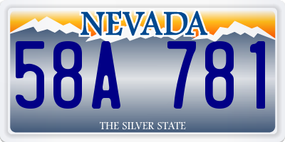 NV license plate 58A781