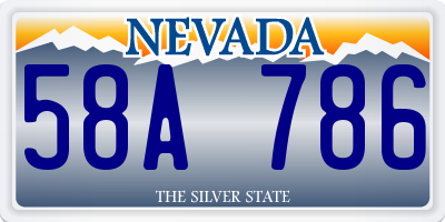 NV license plate 58A786