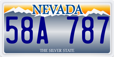 NV license plate 58A787