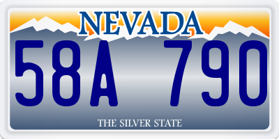 NV license plate 58A790