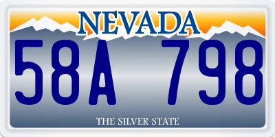 NV license plate 58A798
