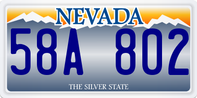 NV license plate 58A802