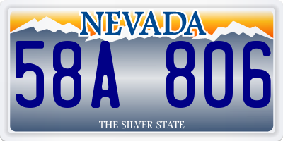 NV license plate 58A806