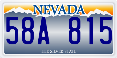 NV license plate 58A815