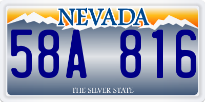 NV license plate 58A816