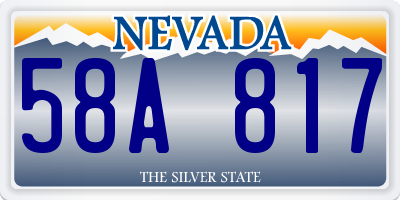 NV license plate 58A817