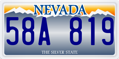 NV license plate 58A819