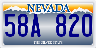 NV license plate 58A820