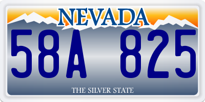 NV license plate 58A825
