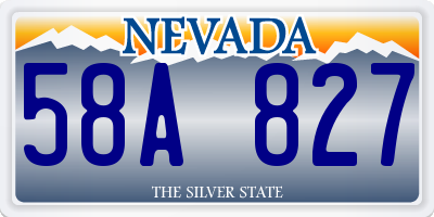 NV license plate 58A827