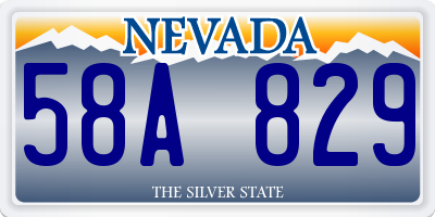 NV license plate 58A829