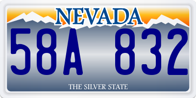 NV license plate 58A832