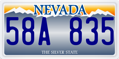 NV license plate 58A835