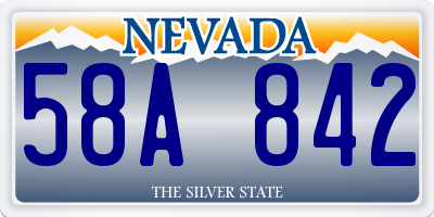 NV license plate 58A842