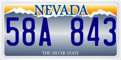 NV license plate 58A843