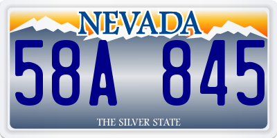 NV license plate 58A845