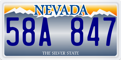 NV license plate 58A847