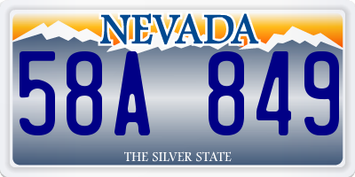 NV license plate 58A849