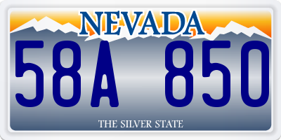 NV license plate 58A850