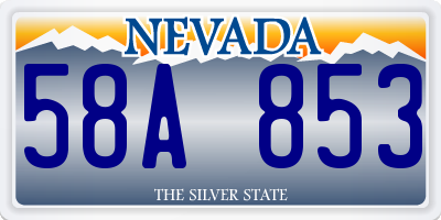 NV license plate 58A853