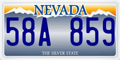 NV license plate 58A859