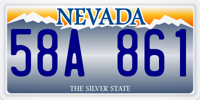 NV license plate 58A861