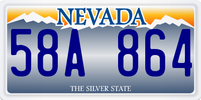 NV license plate 58A864