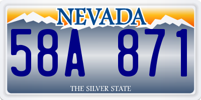 NV license plate 58A871