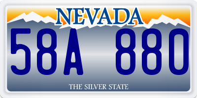 NV license plate 58A880