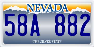 NV license plate 58A882