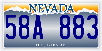 NV license plate 58A883