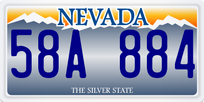 NV license plate 58A884