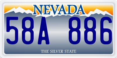 NV license plate 58A886