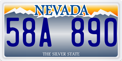NV license plate 58A890
