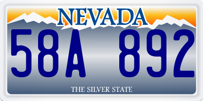 NV license plate 58A892