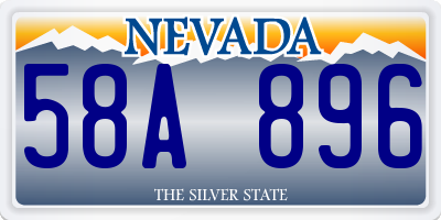 NV license plate 58A896