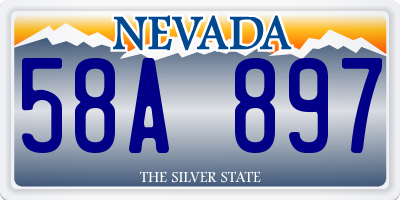 NV license plate 58A897