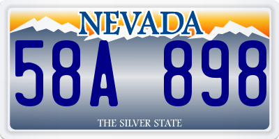 NV license plate 58A898