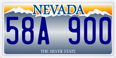 NV license plate 58A900