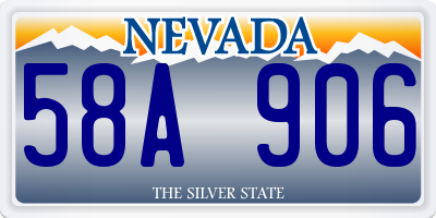 NV license plate 58A906