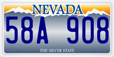 NV license plate 58A908